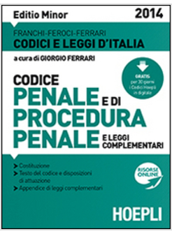 CODICE PENALE E DI PROCEDURA PENALE 2014. EDIZIONE MINORE
