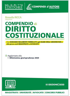 COMPENDIO DI DIRITTO COSTITUZIONALE IX EDIZIONE 2020