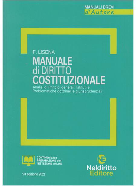 MANUALE DI DIRITTO COSTITUZIONALE VII ED. 2021