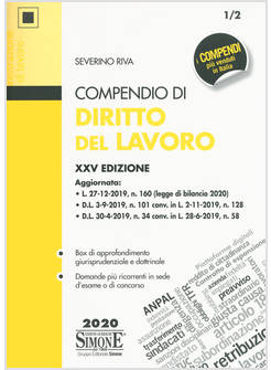 COMPENDIO DI DIRITTO DEL LAVORO XXV EDIZIONE 2020
