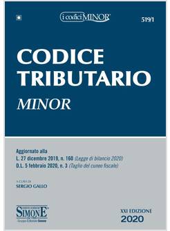CODICE TRIBUTARIO MINOR XXI EDIZIONE 2020
