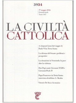 LA CIVILTA' CATTOLICA 3934 17 MAGGIO 2014 