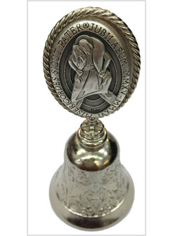 CAMPANELLO OVALE CON FOTO PAPA FRANCESCO E LOGO UFFICIALE GIUBILEO