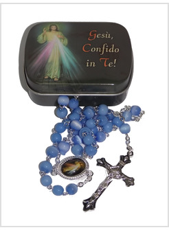 SCATOLA METALLO PORTAROSARIO GESU' CONFIDO IN TE