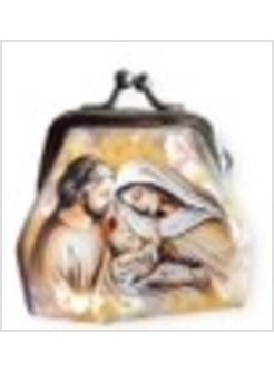 BORSELLINO CM 6,5 X 6,5 SACRA FAMIGLIA CON ROSARIO