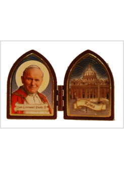 DITTICO SANTO GIOVANNI PAOLO II SFONDO SAN PIETRO CM 5