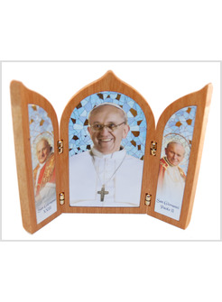 TRITTICO PAPA FRANCESCO E SANTI GIOVANNI PAOLO II E GIOVANNI XXIII