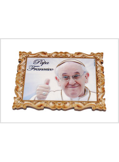 CALAMITATO SAGOMATO PAPA FRANCESCO POLLICE IN ALTO