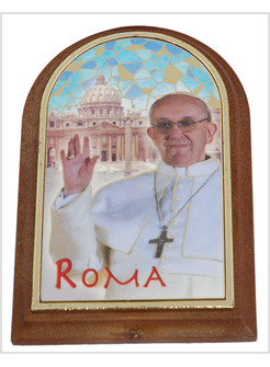 QUADRETTO STONDATO CM 10 X 6 PAPA FRANCESCO