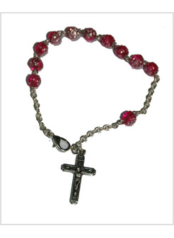 BRACCIALE IN PLASTICA ROSELLINA ROSA 6 MM