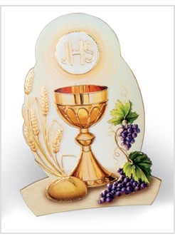 QUADRETTO IN POLIMERO CON IMMAGINE ORO A CALDO PRIMA COMUNIONE