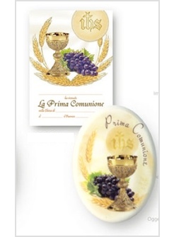 CONFEZIONE PERGAMENA RICORDO PRIMA COMUNIONE CM 10 X 15 CON MAGNETINO