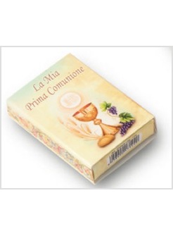 SCATOLINA CM 4 X 6 LA MIA PRIMA COMUNIONE CON ROSARIO