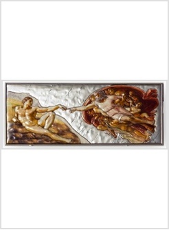 QUADRETTO BILAMINATO ARGENTO COLORATO CREAZIONE CM 7 X 17