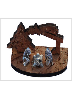 PRESEPE IN SUGHERO TRAFORATO CM 4,5 X 3,5 MODELLO PINO CON COMETA