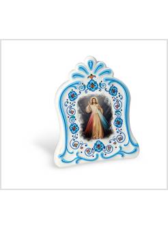 QUADRETTO EFFETTO CERAMICA LUCIDO CM 8 X 9,5 GESU' MISERICORDIOSO