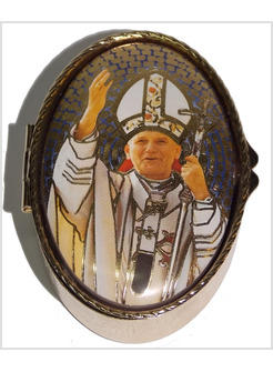 PORTAROSARIO CM 6 GIOVANNI PAOLO II MANTO BIANCO