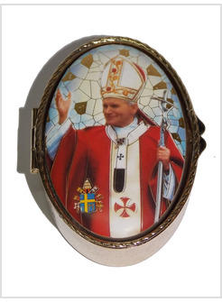 PORTAROSARIO CM 6 GIOVANNI PAOLO II MANTO ROSSO