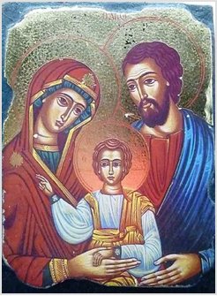 ICONA LEGNO SACRA FAMIGLIA