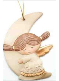 ANGELO CHE DORME SU LUNA PORCELLANA DA APPENDERE