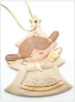 ANGELO CON ALBERO DI NATALE PORCELLANA DA APPENDERE