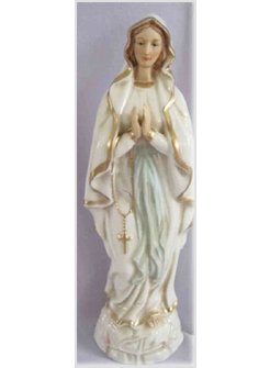 STATUA MADONNA LOURDES PORCELLANA CM 20