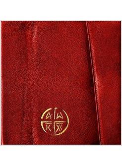 CUSTODIA IN PELLE CON 3 BOTTONI TESTA DI MORO PER BIBBIA DI GERUSALEMME