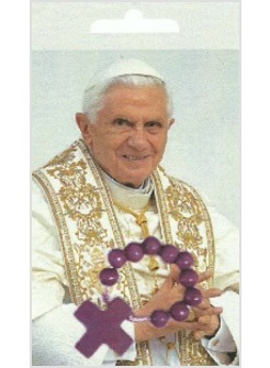 DECINA LEGNO VIOLA CON IMMAGINE PAPA BENEDETTO XVI