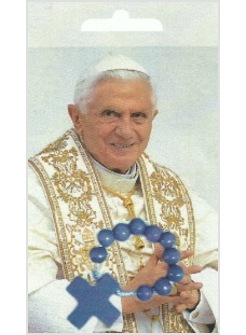 DECINA LEGNO BLUE CON IMMAGINE PAPA BENEDETTO XVI