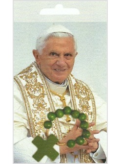 DECINA LEGNO VERDE CON IMMAGINE PAPA BENEDETTO XVI