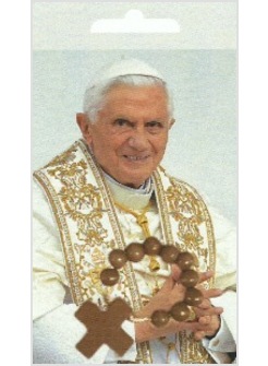 DECINA LEGNO MARRONE CON IMMAGINE PAPA BENEDETTO XVI