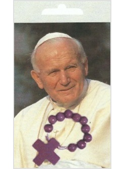 DECINA LEGNO VIOLA CON IMMAGINE PAPA GIOVANNI PAOLO II