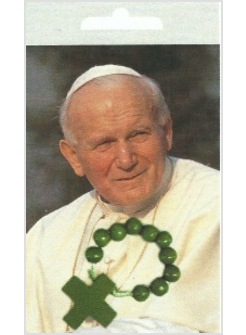 DECINA LEGNO VERDE CON IMMAGINE PAPA GIOVANNI PAOLO II