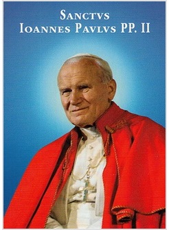 CARTOLINA SANCTUS IOANNES PAULUS PP. II SFONDO AZZURRO