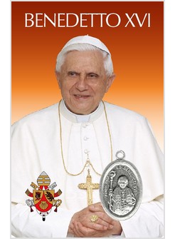 CARD CM 5,5 X 8,5 BENEDETTO XVI VESTE BIANCA CON MEDAGLIETTA