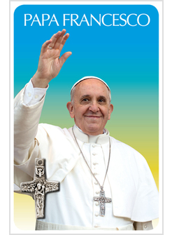 CARD CM 5,5 X 8,5 MULTILINGUA PAPA FRANCESCO CON CROCE BUON PASTORE
