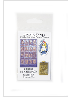 CONFEZIONE BLISTER FORMELLA PORTA SANTA CON LACCIO