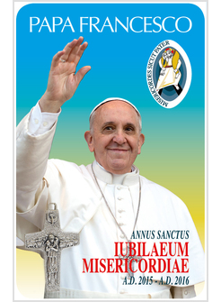 CARD CM 5,5 X 8,5 MULTILINGUA PAPA FRANCESCO GIUBILEO CON CROCE BUON PASTORE