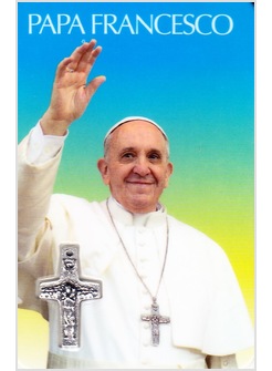 CARD CM 5,5 X 8,5 MULTILINGUA PAPA FRANCESCO CON CROCE BUON PASTORE