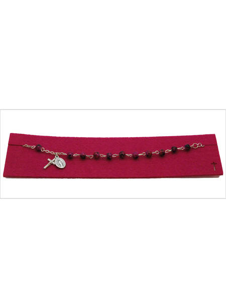 BRACCIALE PERLE SCREZIATE ROSA PAPA FRANCESCO