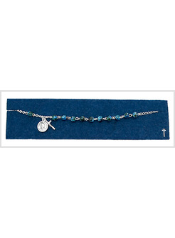 BRACCIALE PERLE SCREZIATE AZZURRO PAPA FRANCESCO