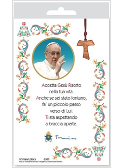 CONFEZIONE PERGAMENA PAPA FRANCESCO CON CROCE TAU