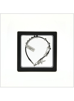 BRACCIALE PERLE ACCIAO CON CROCE IN SCATOLA CON CORNICE