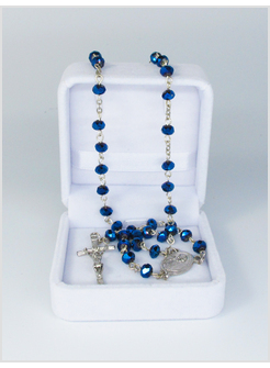 COLLANA DECINA CRISTALLO MM 6 X 8 CON SCATOLA VELLUTO BIANCO