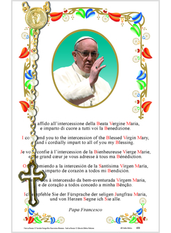 CONFEZIONE ROSARIO CON PERGAMENA PAPA FRANCESCO