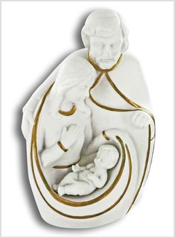 NATIVITA' IN CERAMICA CON BORDO DORATO