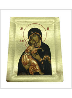 ICONA MADONNA DELLA TENEREZZA MANTO MARRONE CM 10 X 13