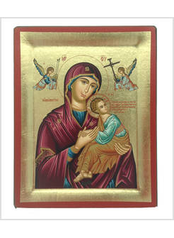 ICONA MADONNA DEL PERPETUO SOCCORSO MANTO ROSSO CM 15 X 19