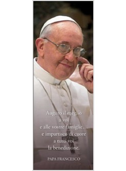 SEGNALIBRO PAPA FRANCESCO VESTE BIANCA CM 5,5 X 15,5