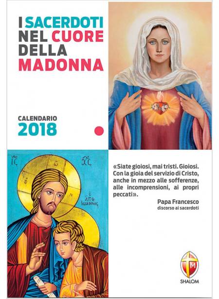 CALENDARIO DA MURO 2018 I SACERDOTI NEL CUORE DELLA MADONNA